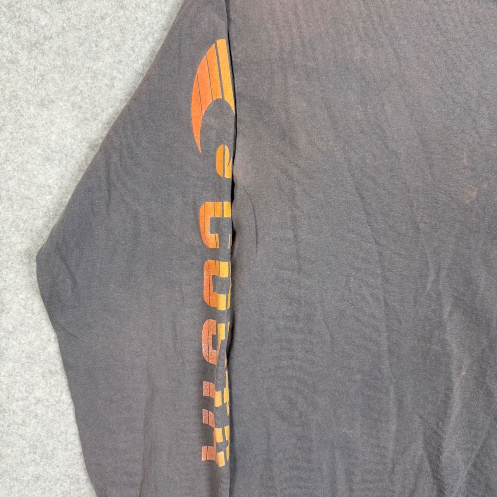 Costa Retro Sun Bleached LS Shirt M Fishing Gray Orange Faded Coastal Skater - Picture 7 of 13